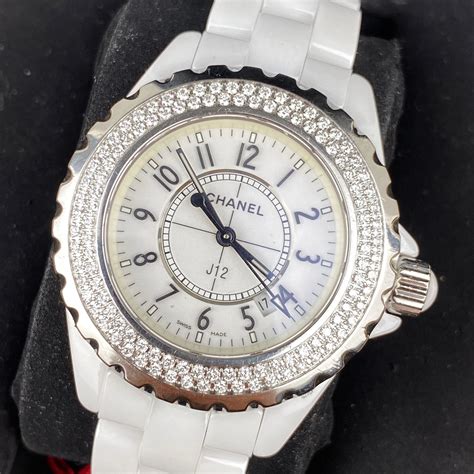 chanel white watch diamonds|chanel j12 price list.